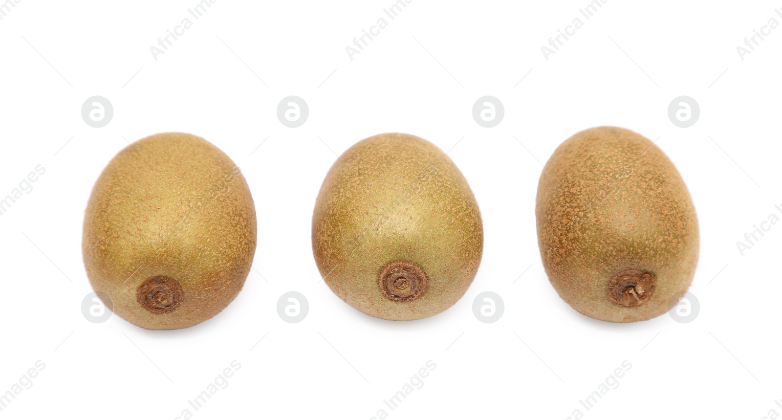 Photo of Fresh ripe yellow kiwis on white background