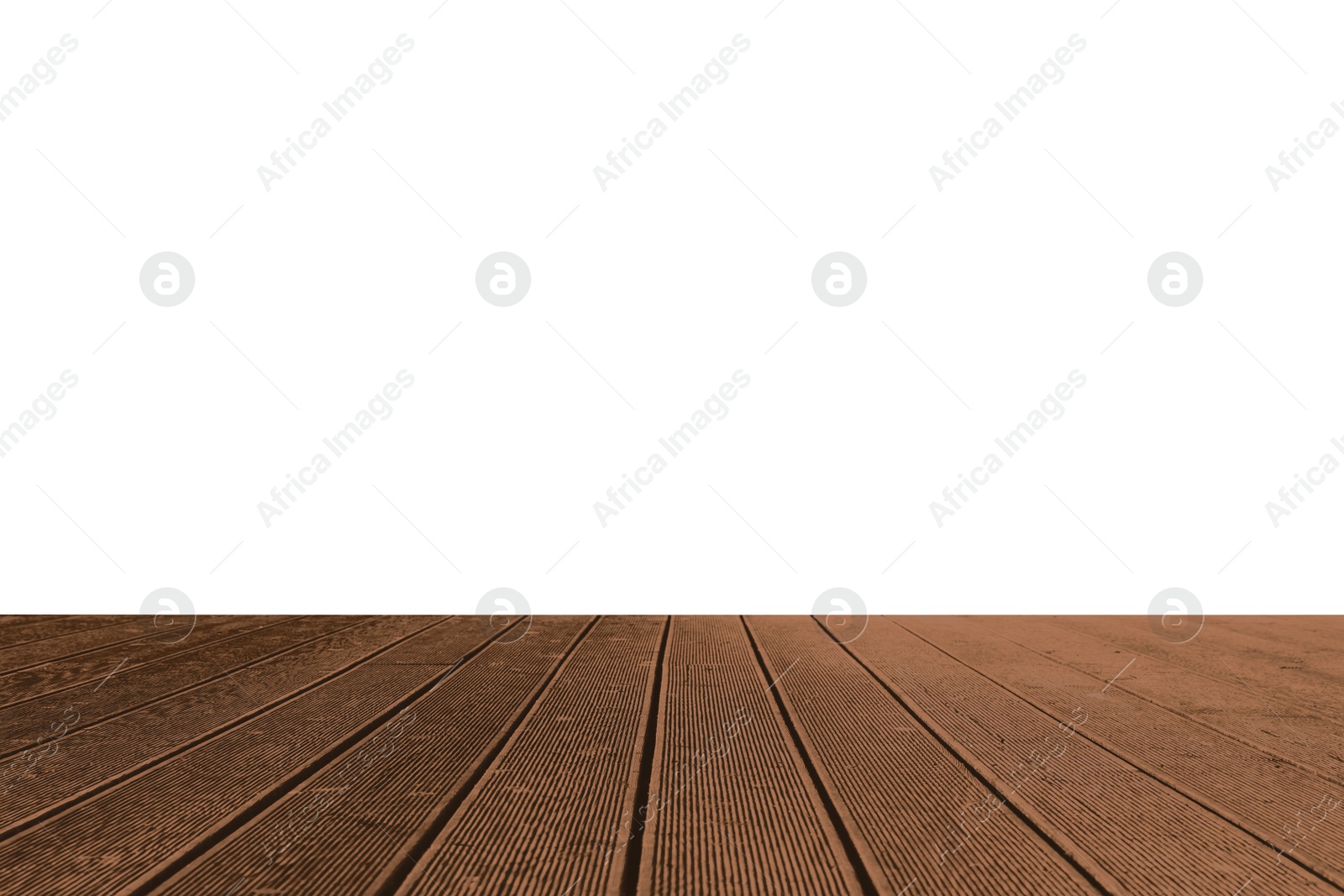 Image of Empty wooden surface isolated on white. Mockup for design