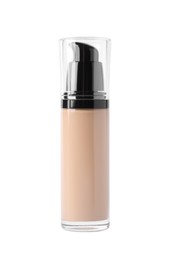 Bottle of skin foundation isolated on white. Makeup product