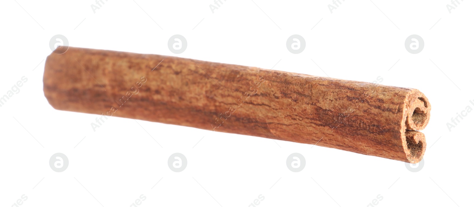 Photo of One aromatic cinnamon stick isolated on white