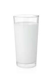 Photo of Glass of fresh milk isolated on white