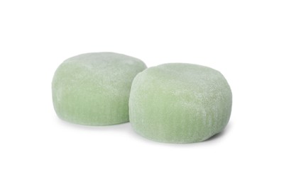 Delicious mochi on white background. Traditional Japanese dessert