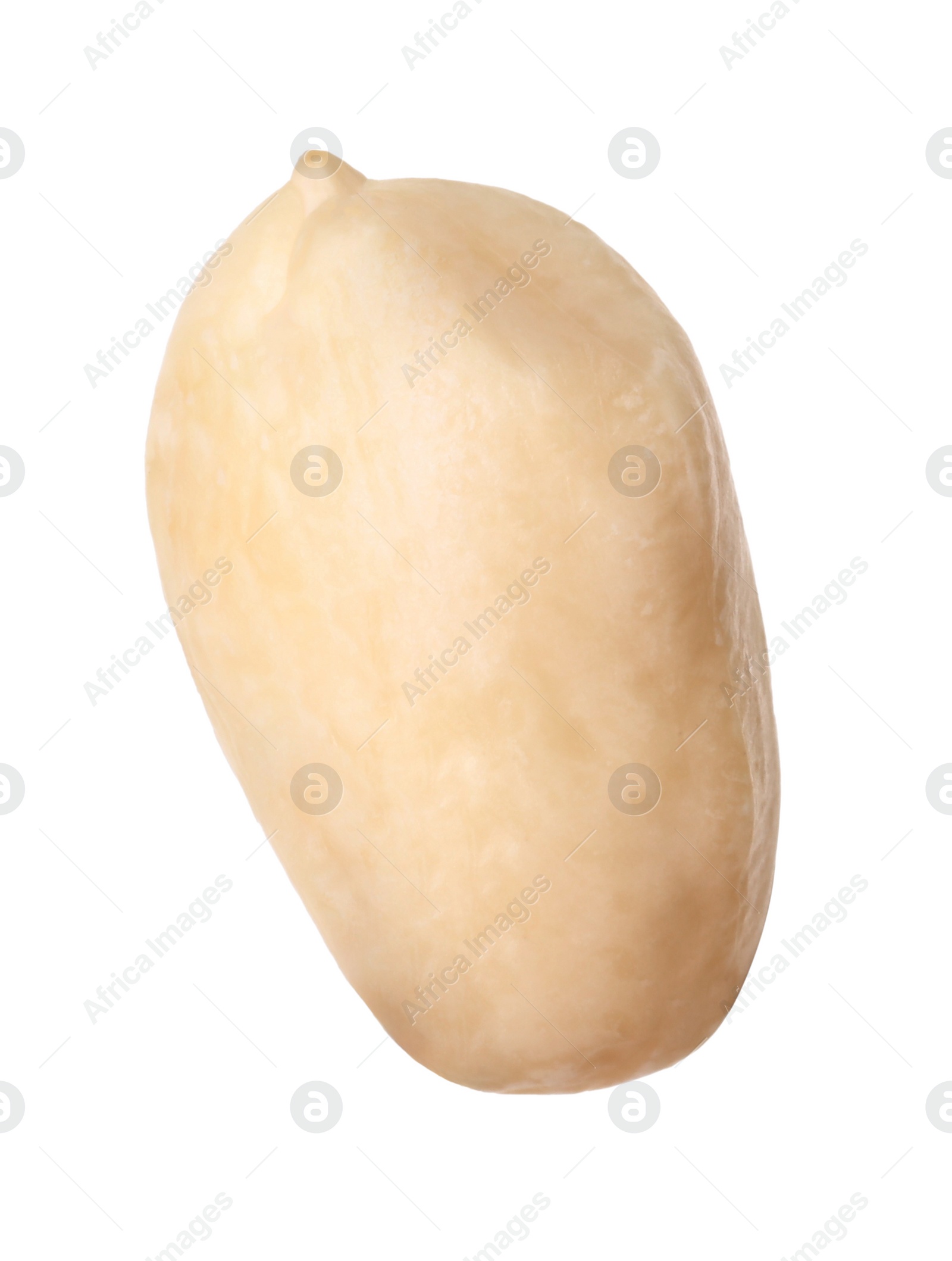 Photo of One fresh peeled peanut isolated on white