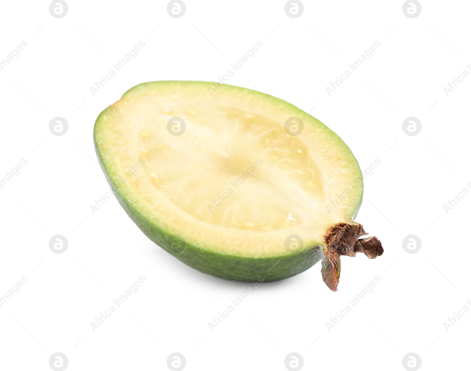 Photo of Half of delicious feijoa isolated on white