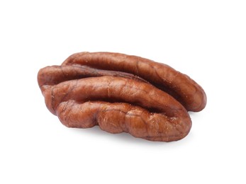 Photo of One tasty pecan nut isolated on white