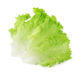 Photo of Fresh green lettuce leaves isolated on white