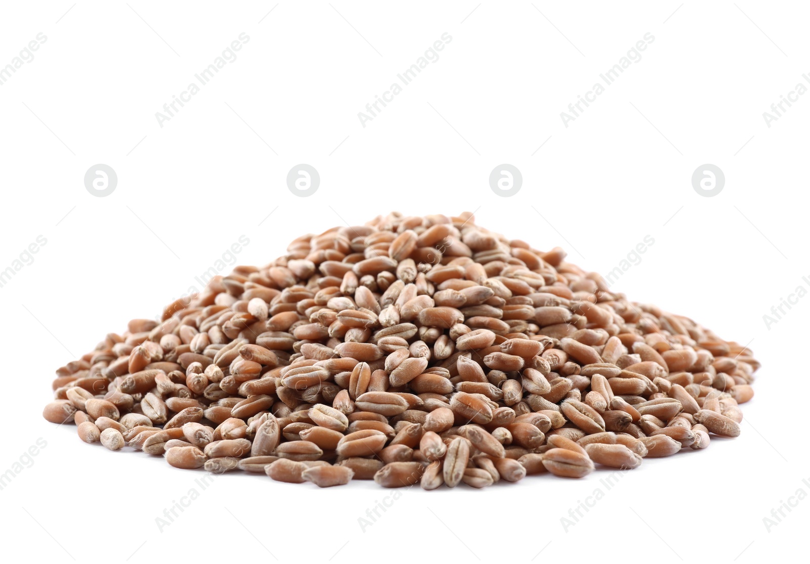 Photo of Pile of wheat grains isolated on white