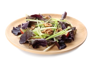 Delicious fresh celery salad isolated on white