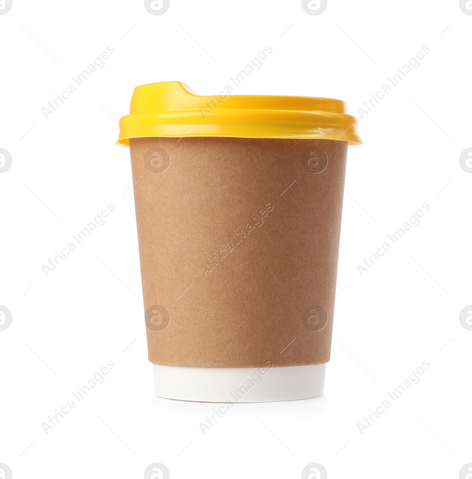 Photo of Takeaway paper coffee cup isolated on white