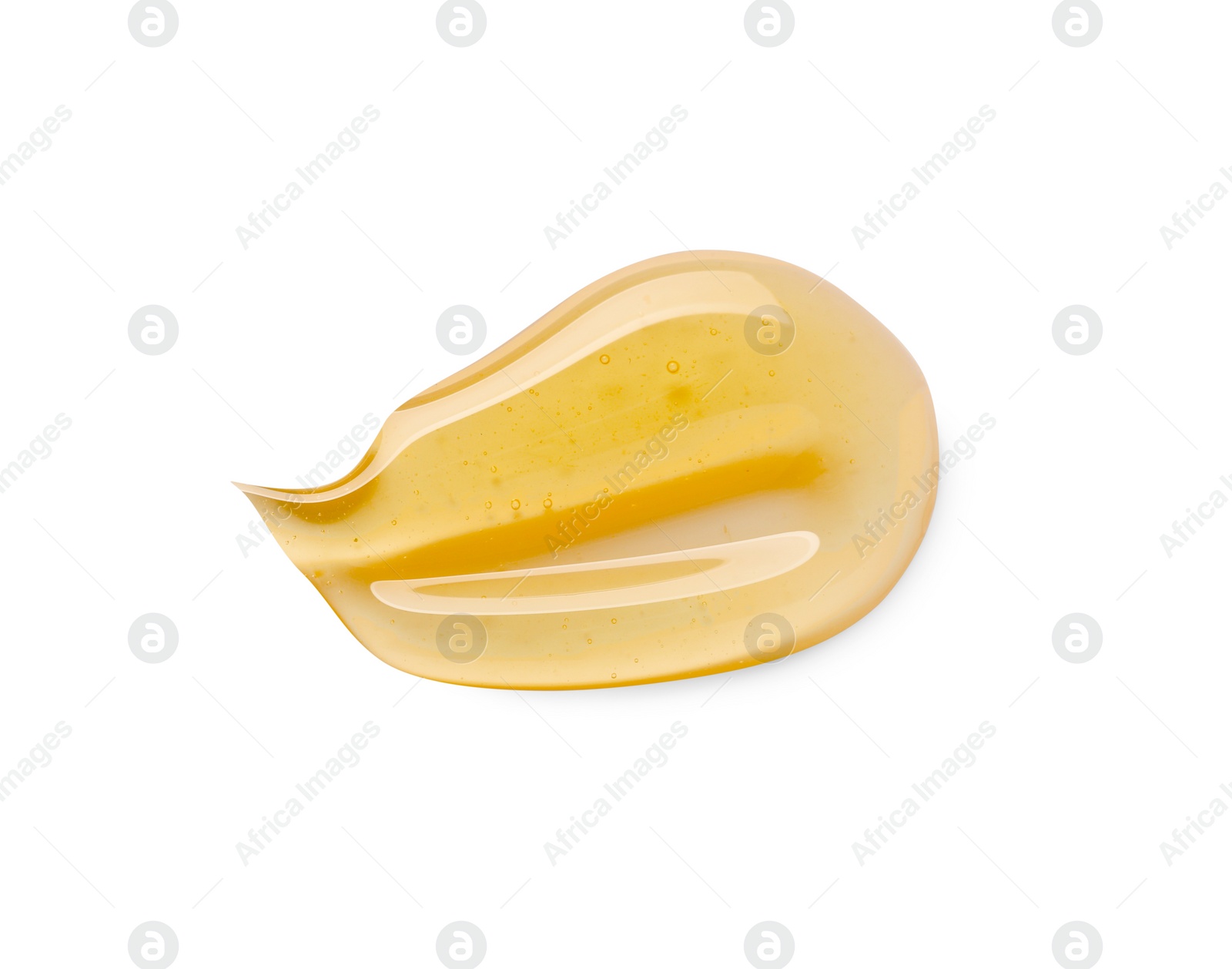 Photo of Delicious fresh honey isolated on white, top view