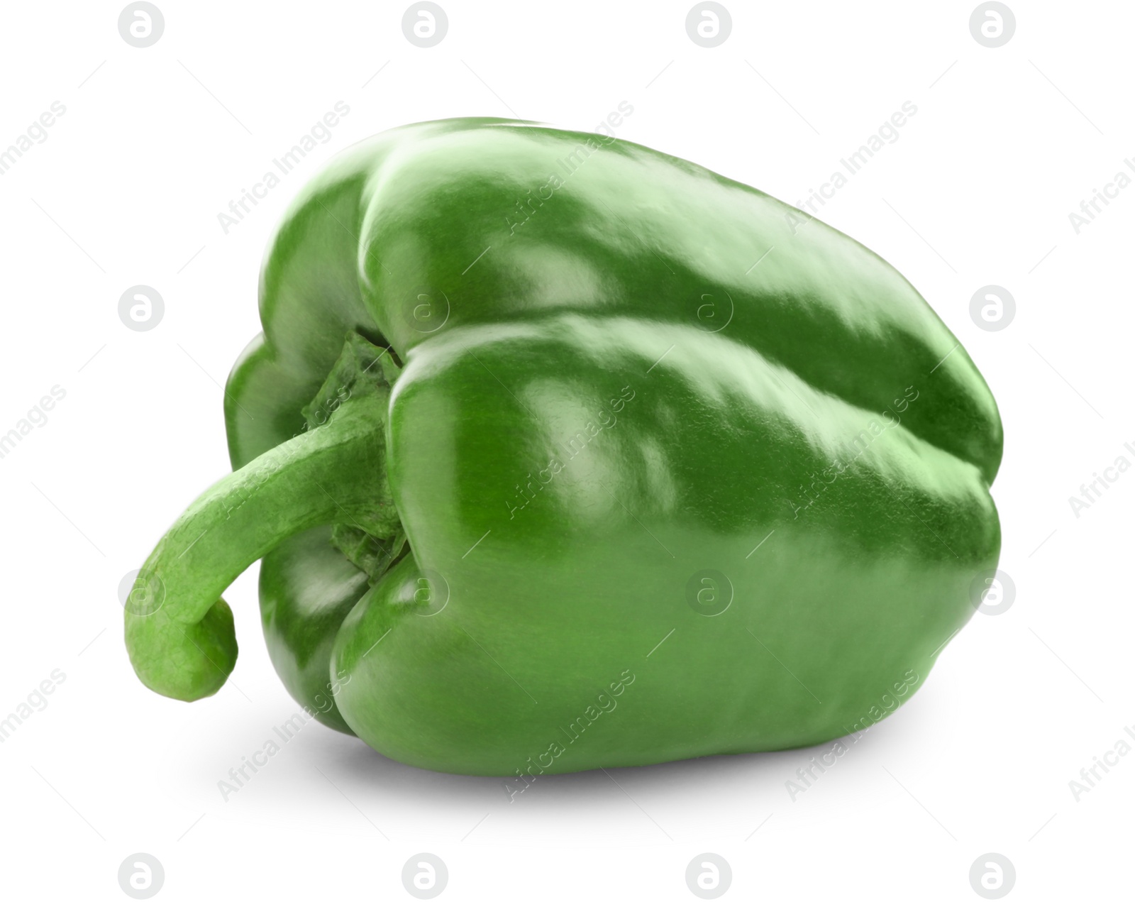 Photo of Ripe green bell pepper on white background