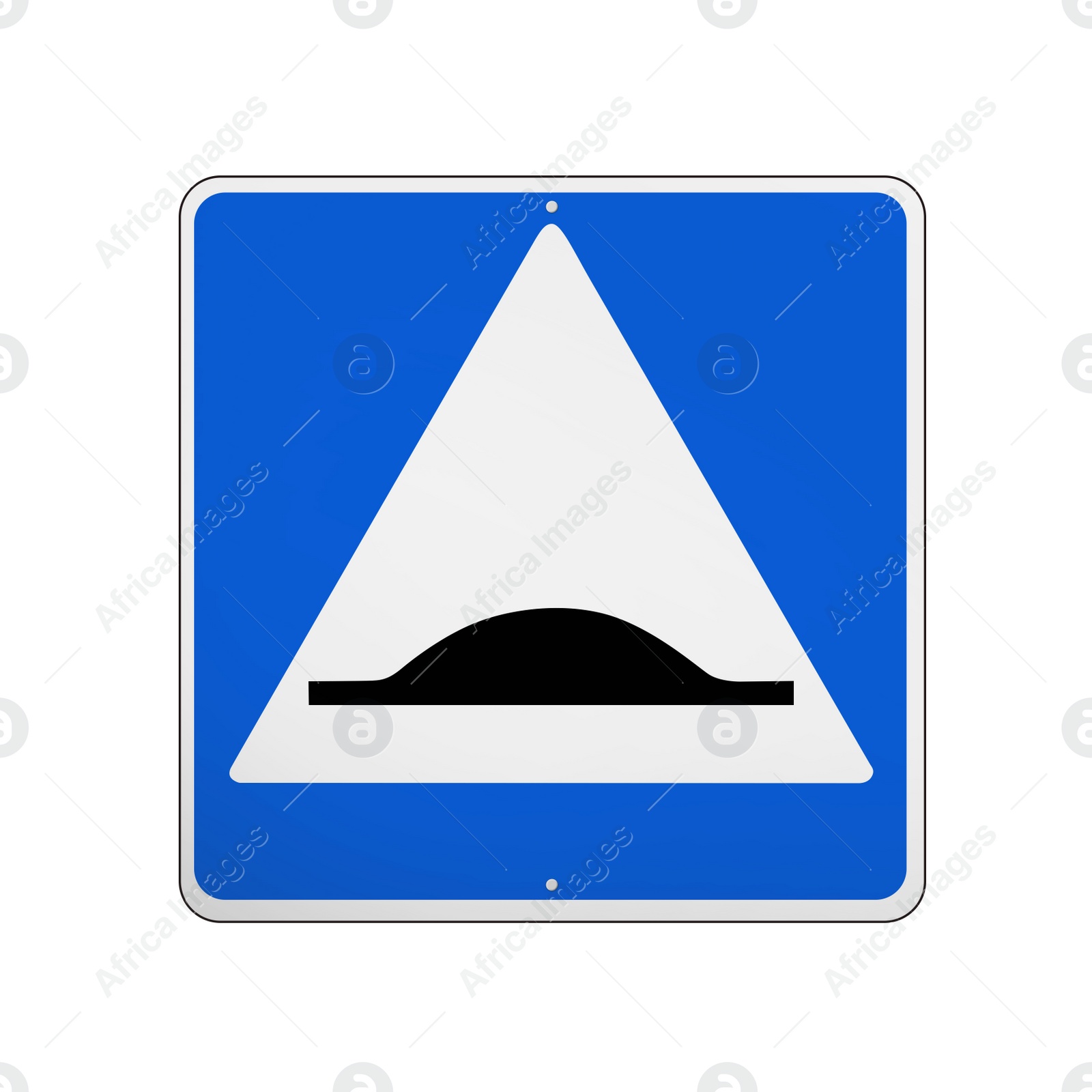 Illustration of Road sign Speed Bump isolated on white, illustration