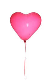 Festive heart shaped balloon isolated on white