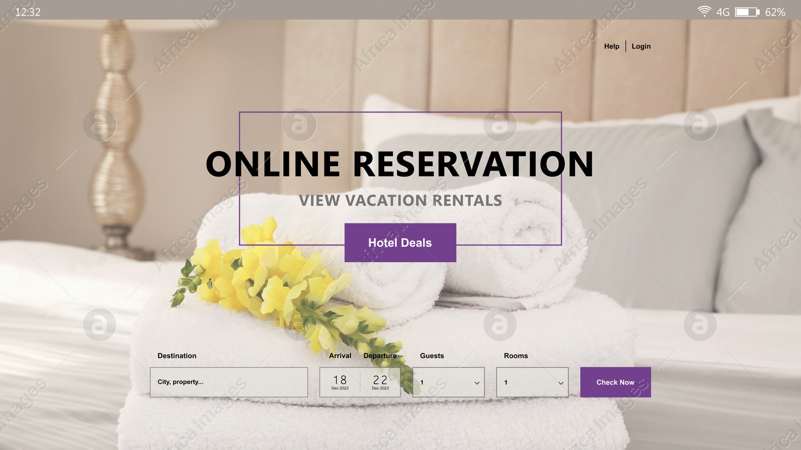 Image of Online hotel booking website interface with information