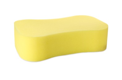 Photo of Yellow car wash sponge isolated on white