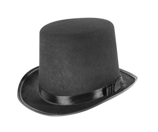 Photo of Black magician top hat isolated on white