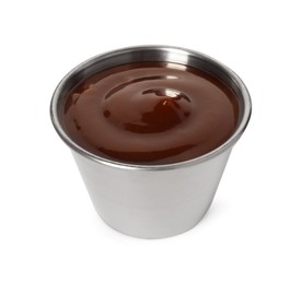 Photo of Tasty barbecue sauce in bowl isolated on white