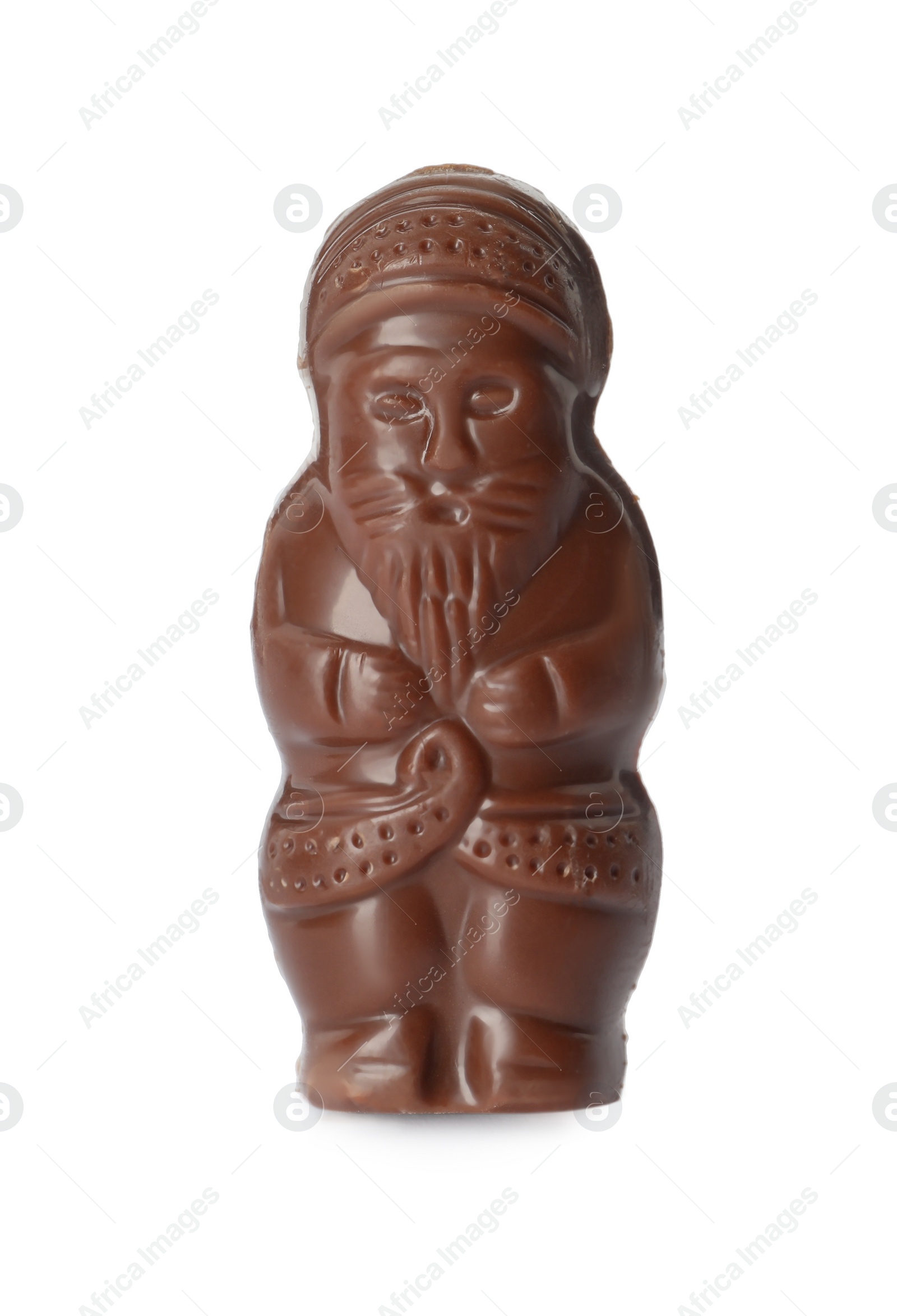 Photo of Sweet chocolate Santa Claus candy isolated on white