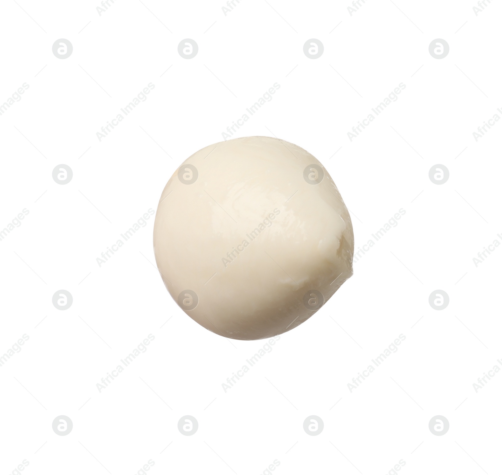 Photo of One ball of mozzarella cheese isolated on white