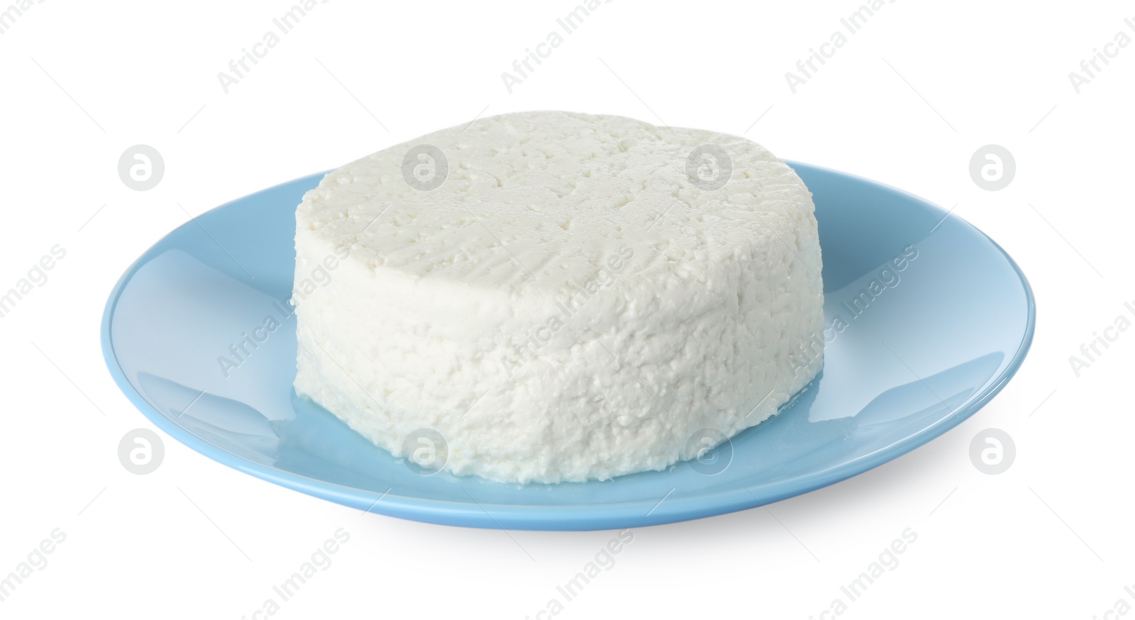 Photo of Fresh lactose free cottage cheese isolated on white