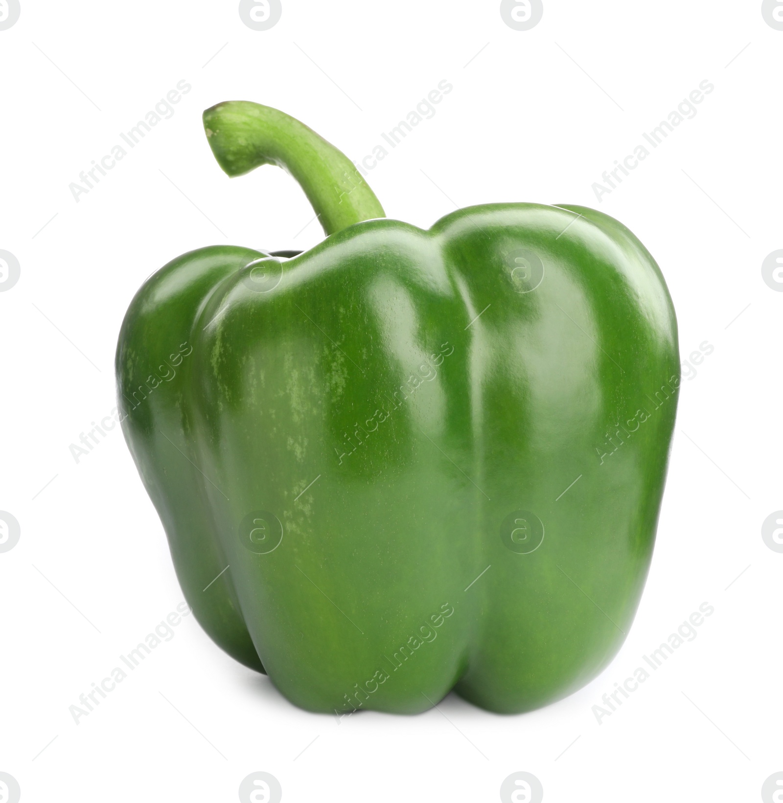 Photo of Ripe green bell pepper on white background