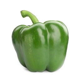 Ripe green bell pepper on white background