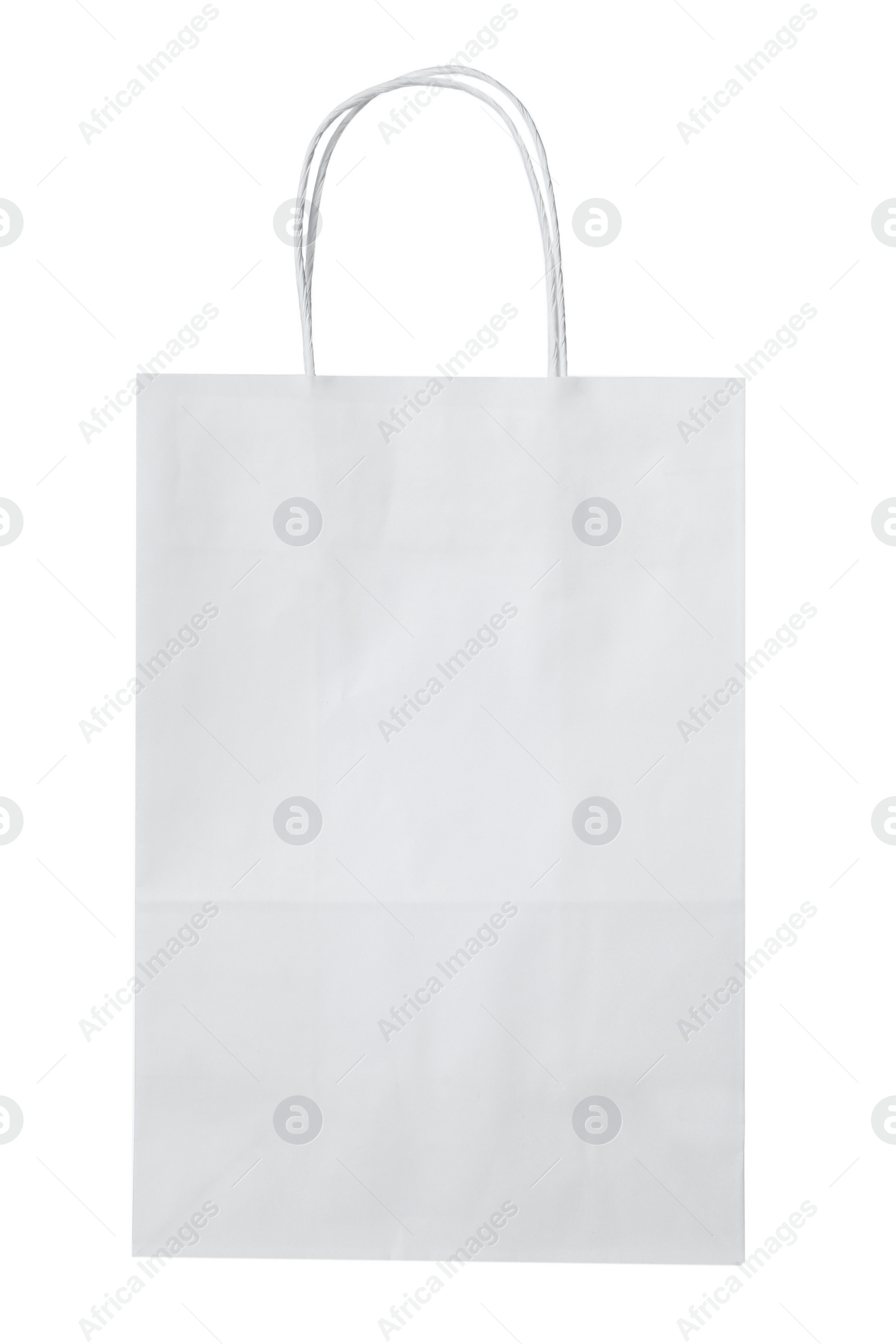 Photo of Empty shopping paper bag isolated on white