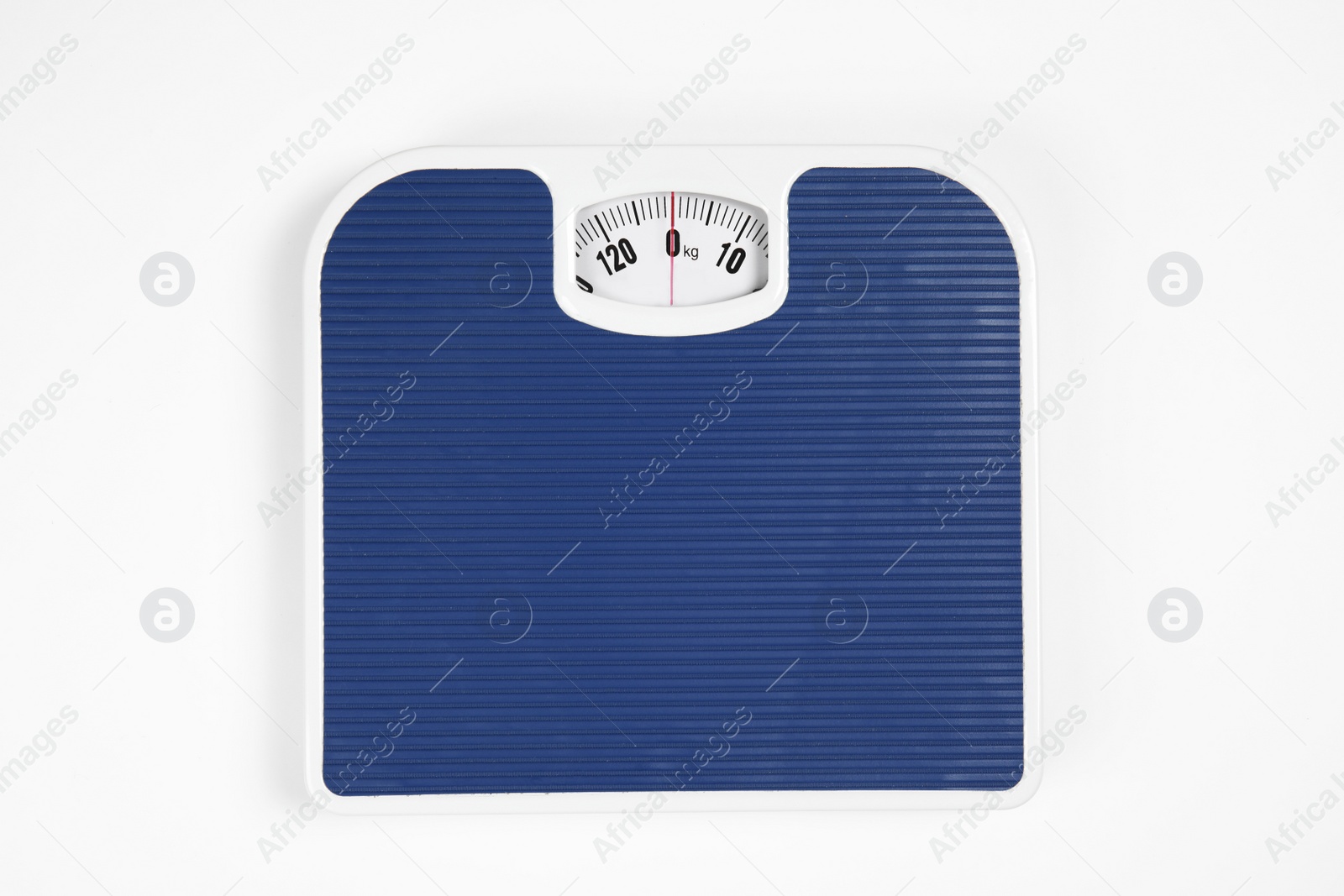 Photo of Modern scales isolated on white, top view