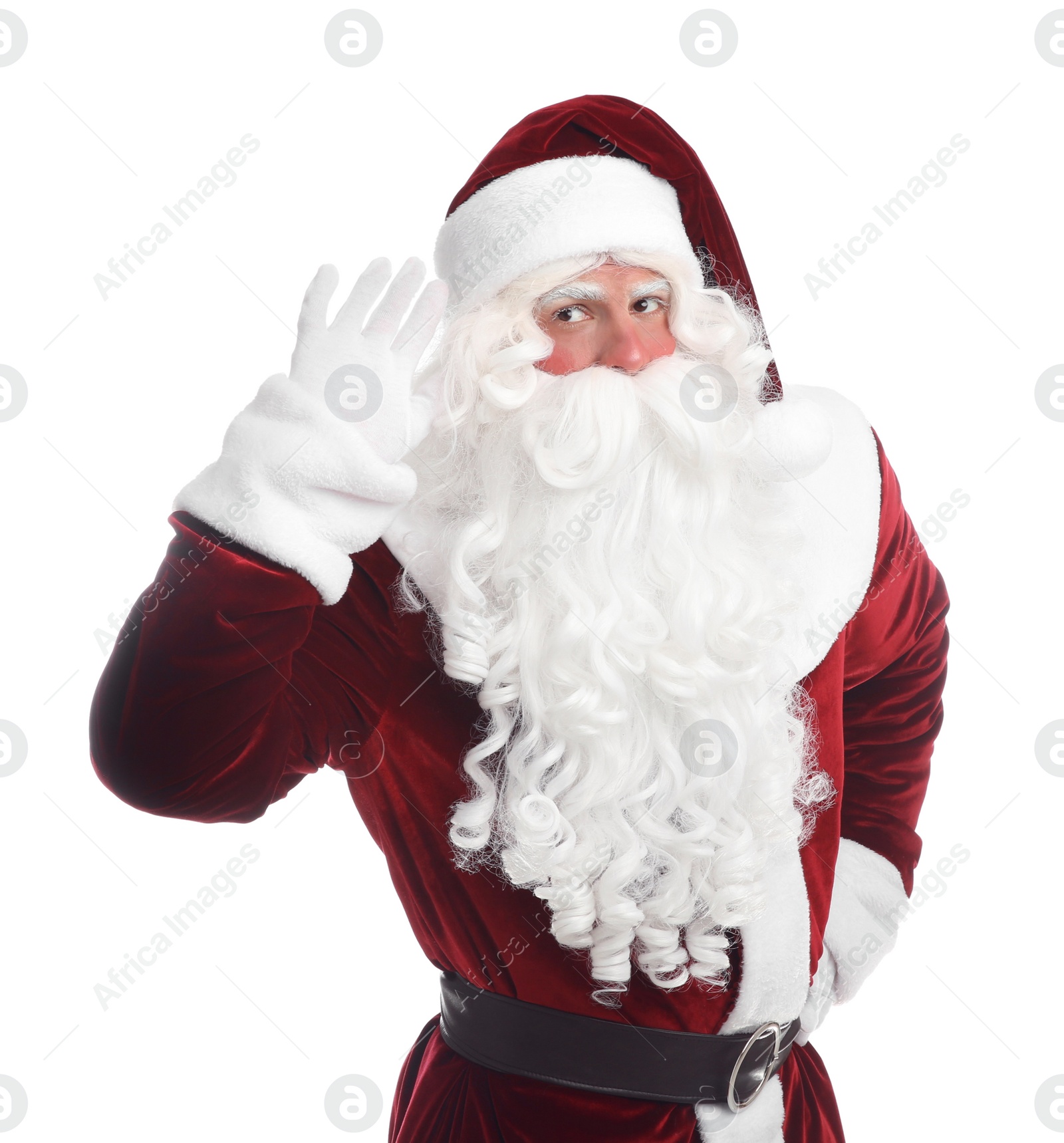 Photo of Portrait of Santa Claus on white background