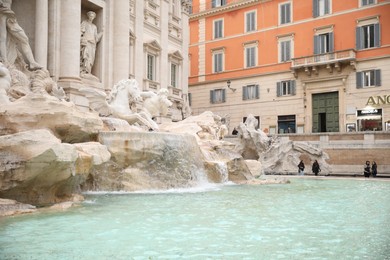 ROME, ITALY - FEBRUARY 5, 2024: Beautiful Trevi fountain outdoors