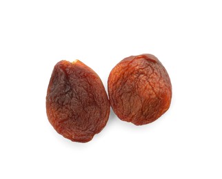 Photo of Tasty dried apricots isolated on white. Healthy snack