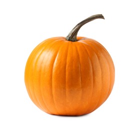 One fresh orange pumpkin isolated on white