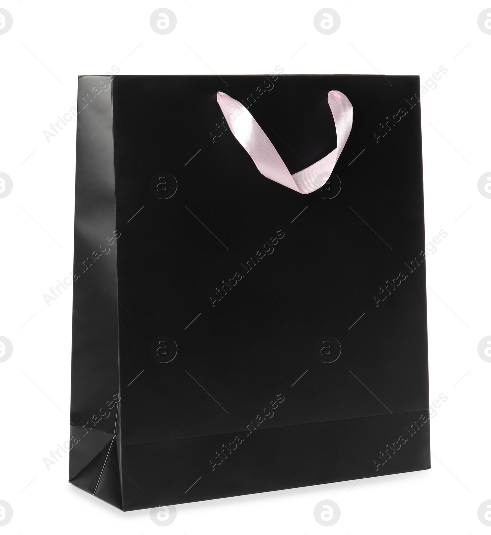 Photo of Paper shopping bag isolated on white. Mock up for design