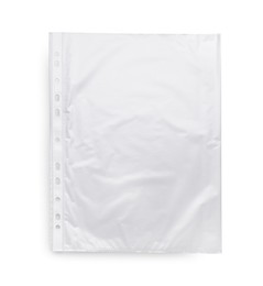 Empty punched pocket on grey background, top view