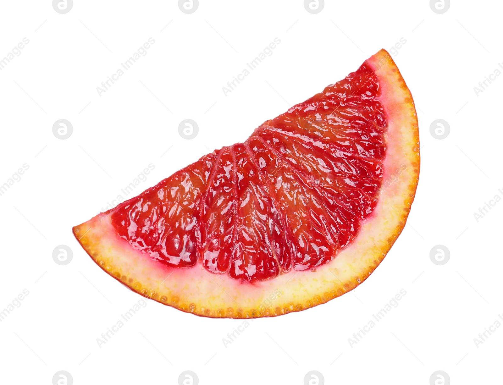 Photo of Cut ripe red orange isolated on white