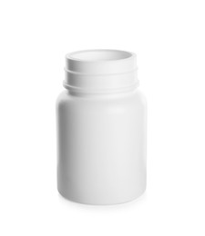 Plastic medical bottle for pills isolated on white