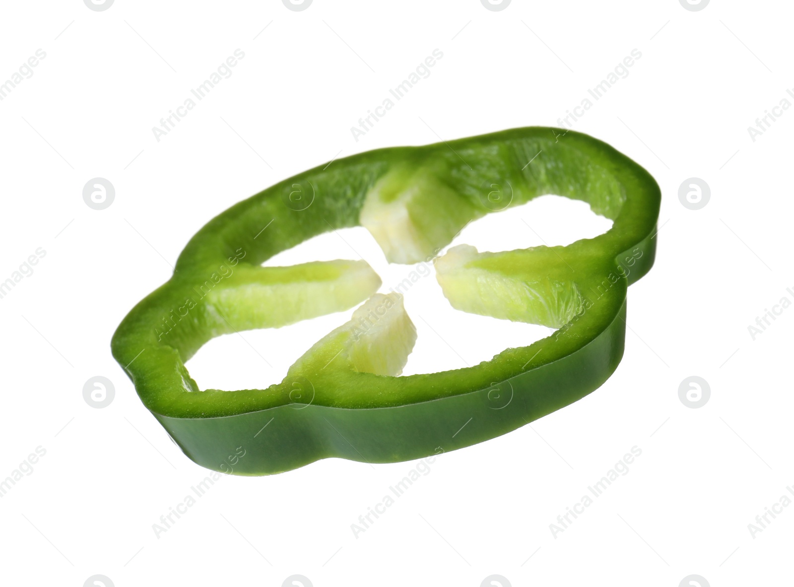 Photo of Slice of bell pepper for burger isolated on white