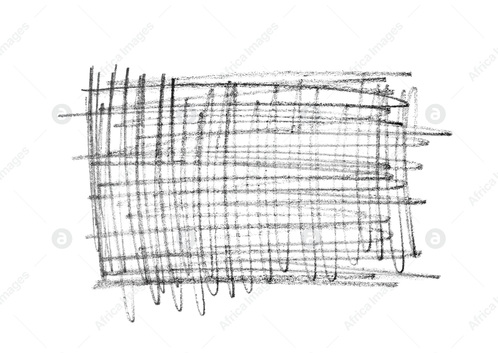 Photo of Hand drawn pencil scribble on white background, top view