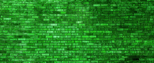 Image of St. Patrick day. Green brick wall as background. Banner design