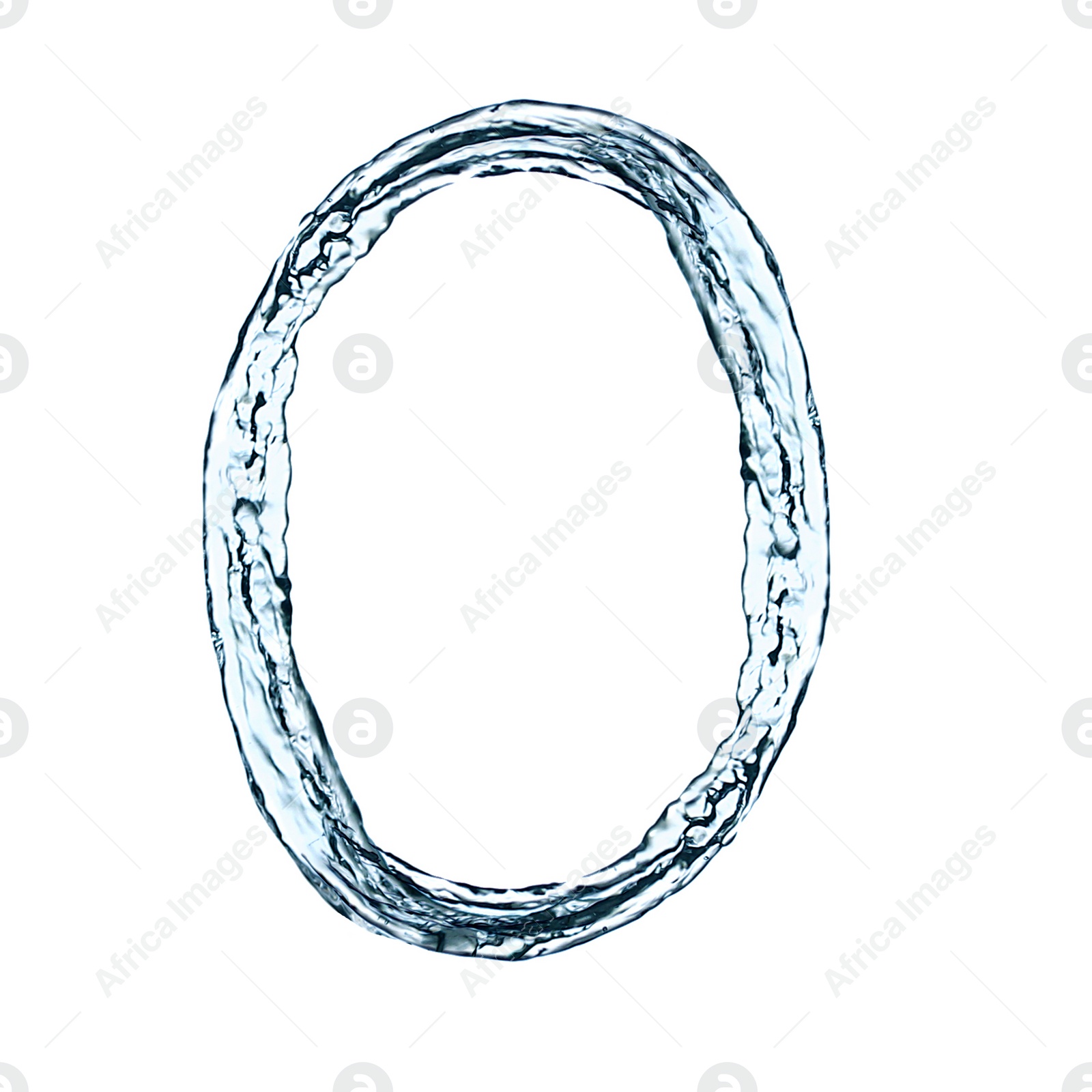 Image of Frame made of water splash on white background, space for text