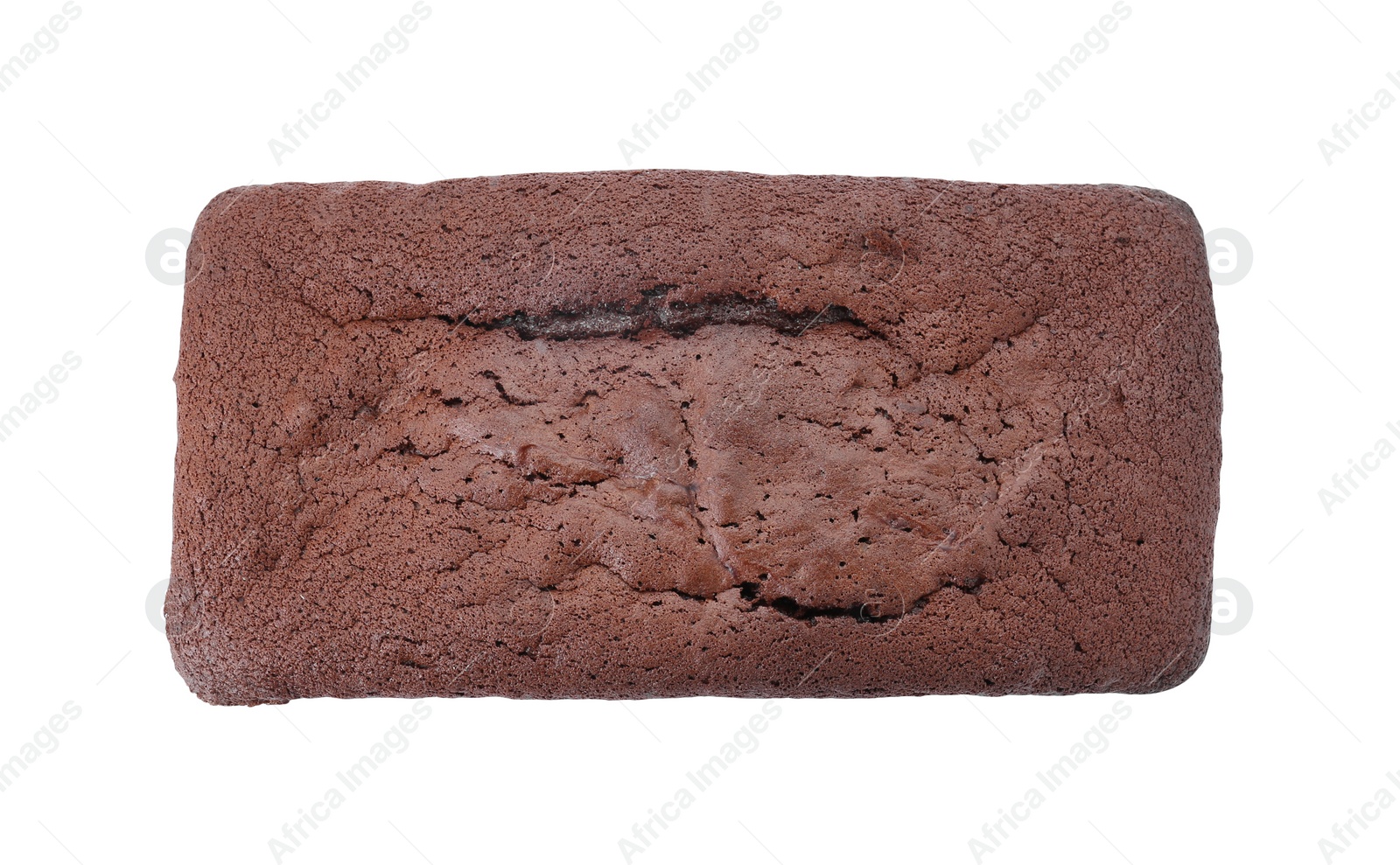 Photo of Delicious chocolate sponge cake isolated on white, top view