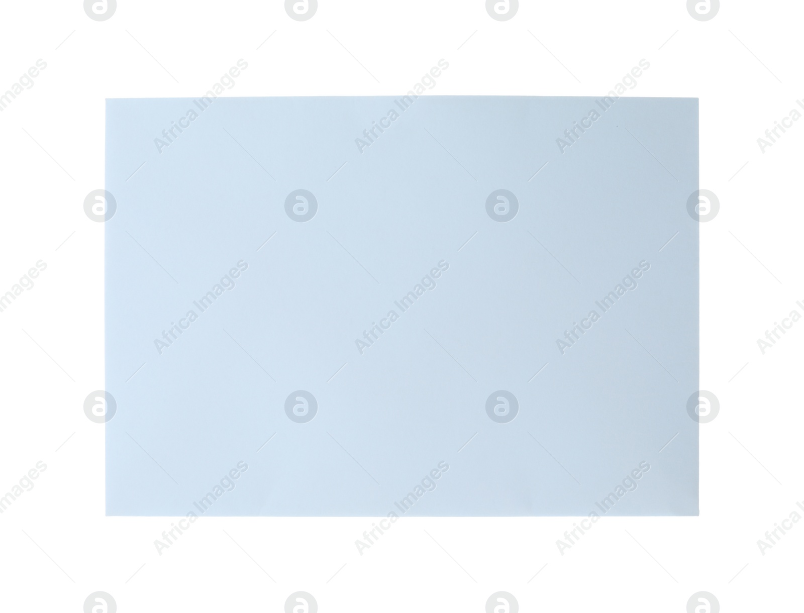 Photo of Light blue paper envelope isolated on white. Mail service