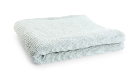 Photo of One soft folded towel isolated on white