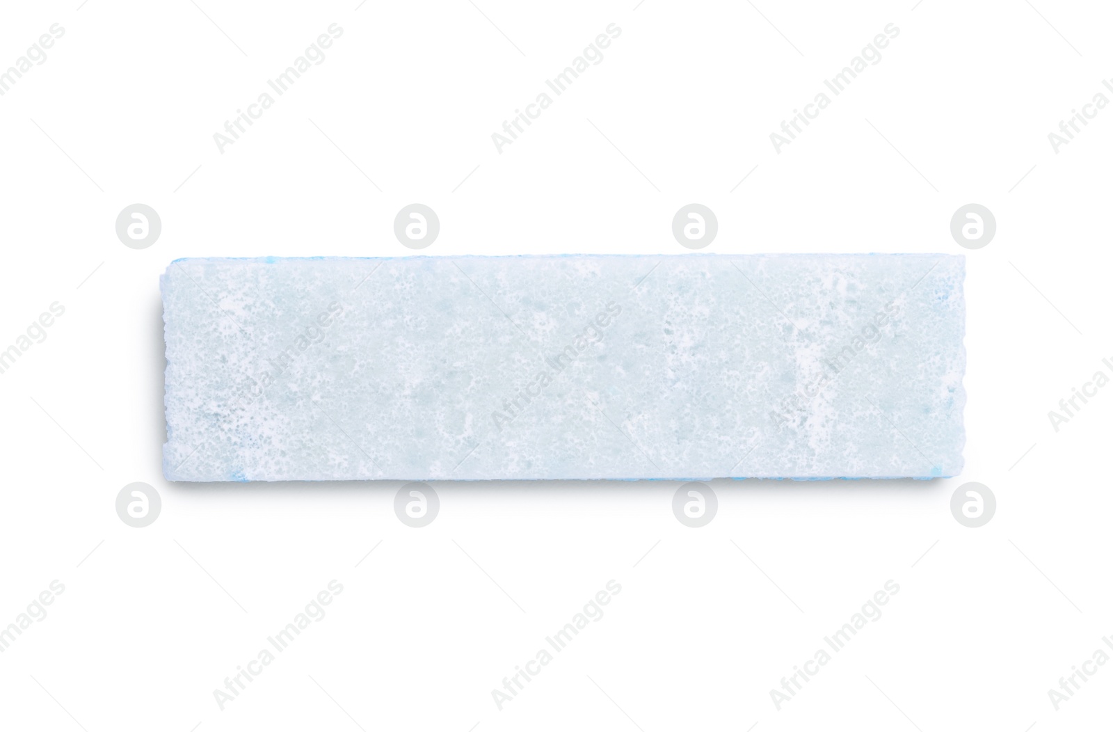 Photo of Stick of tasty bubble gum isolated on white, top view