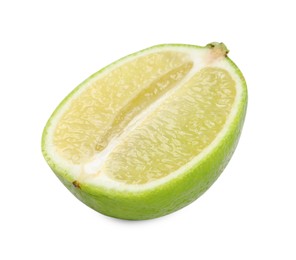 Photo of Citrus fruit. Half of fresh lime isolated on white