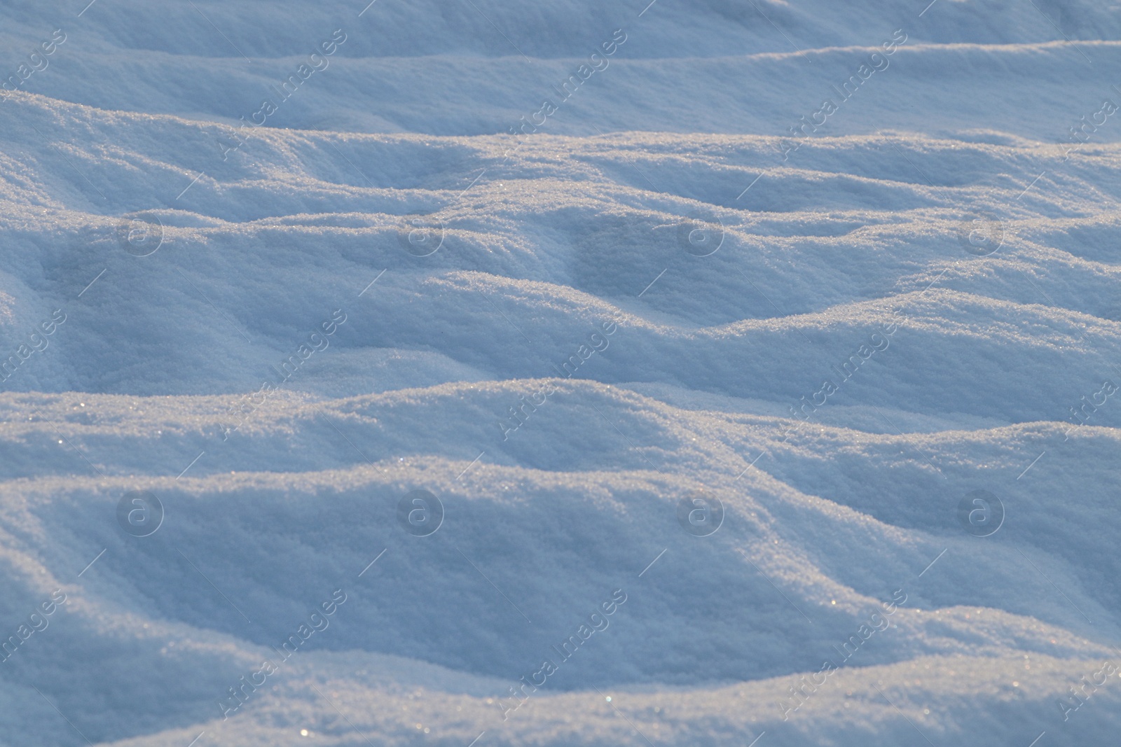 Photo of Beautiful snow as background, closeup view. Winter weather