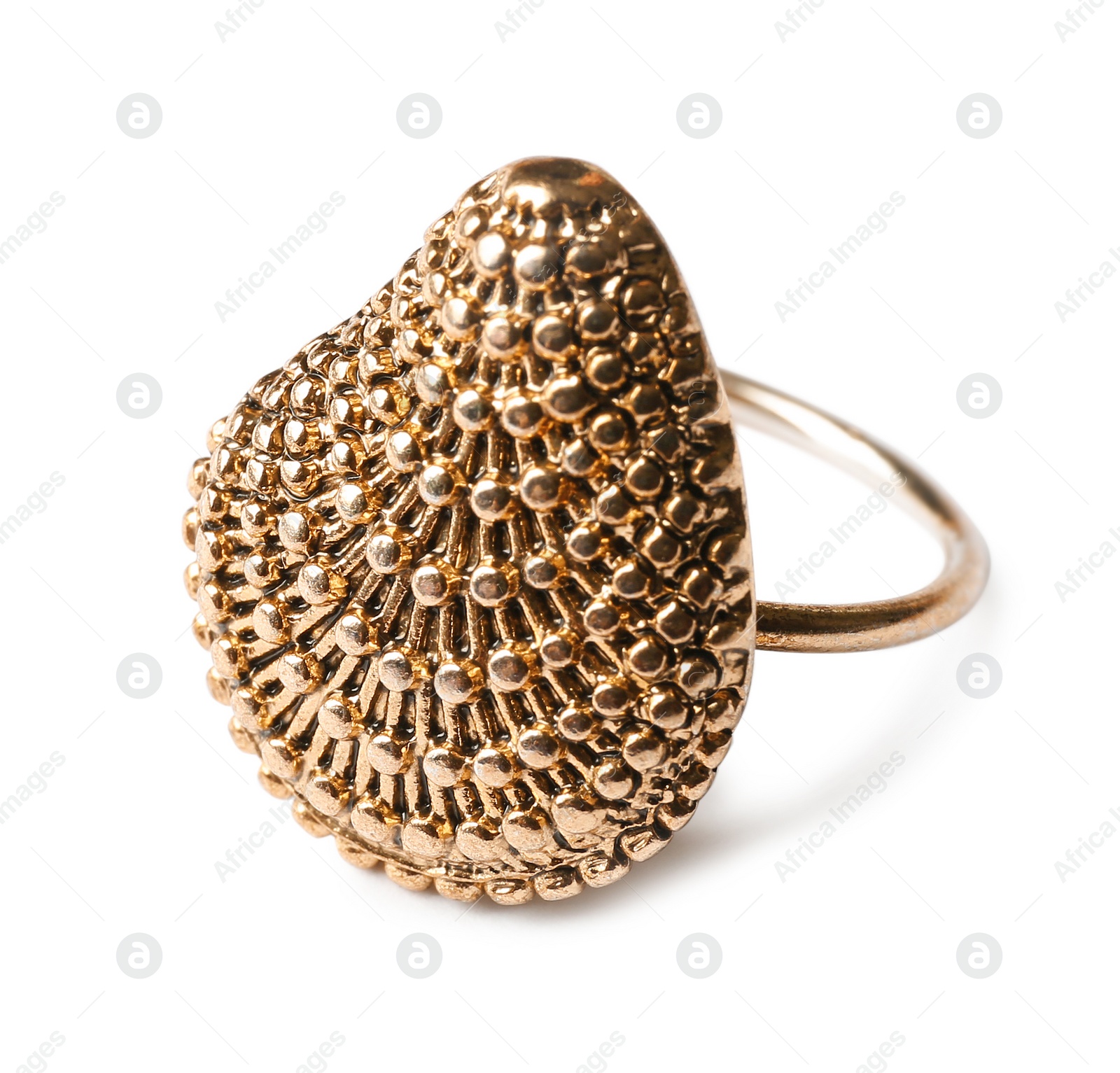 Photo of Elegant ring isolated on white. Luxury jewelry