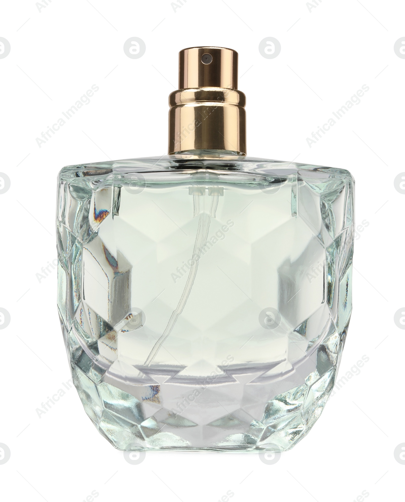 Photo of Luxury perfume in bottle isolated on white