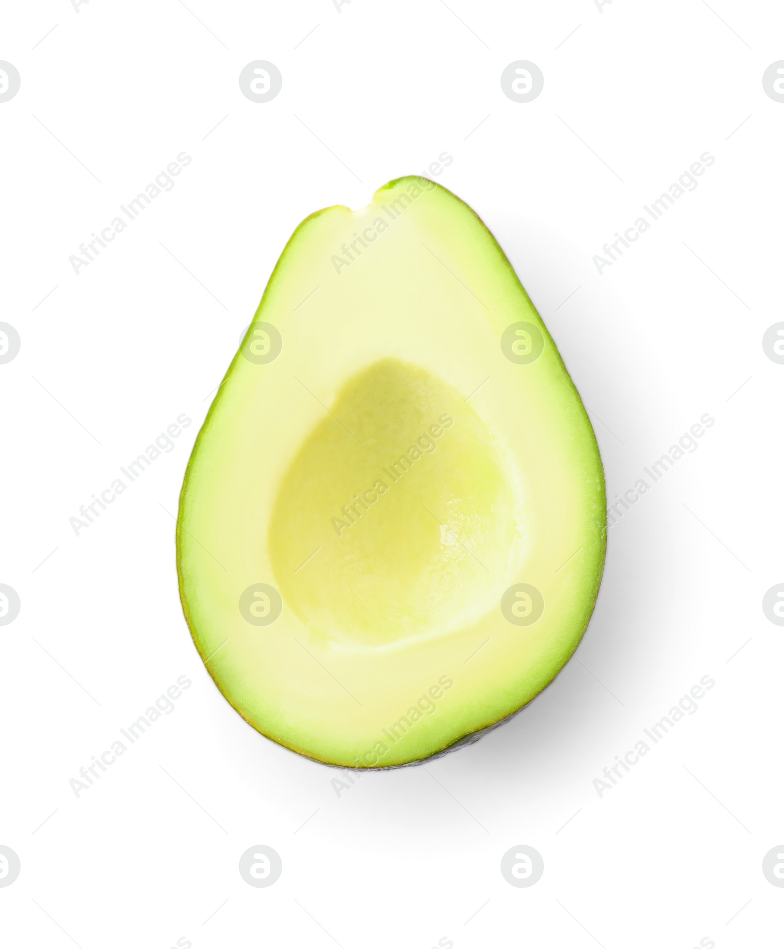 Photo of Half of ripe avocado isolated on white