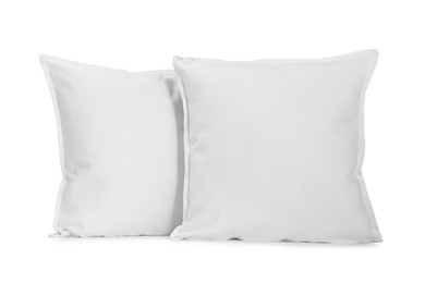 Photo of Two new soft pillows isolated on white